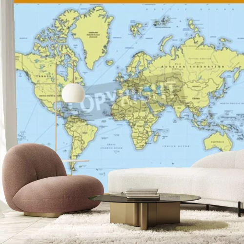 Fototapete Weltkarte mit Kompass