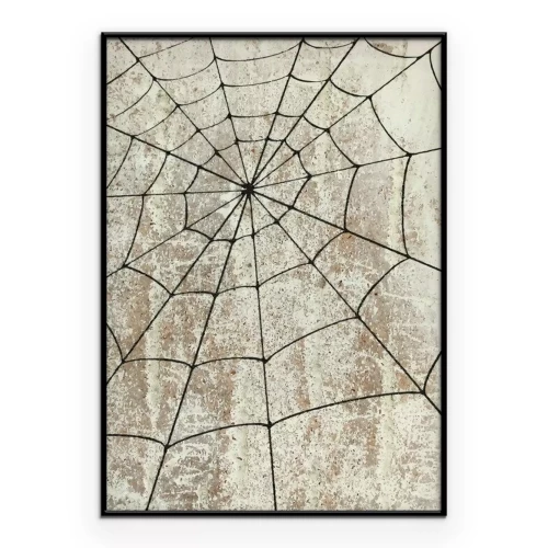 Poster Eine Grafik mit einem Spinnennetz auf Betonhintergrund