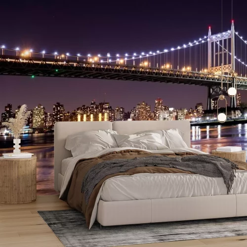 Fototapete Schöne Nacht von Sicht von New York City und der 59th Street Ed Koch-Brücke Blick über nach Manhattan.