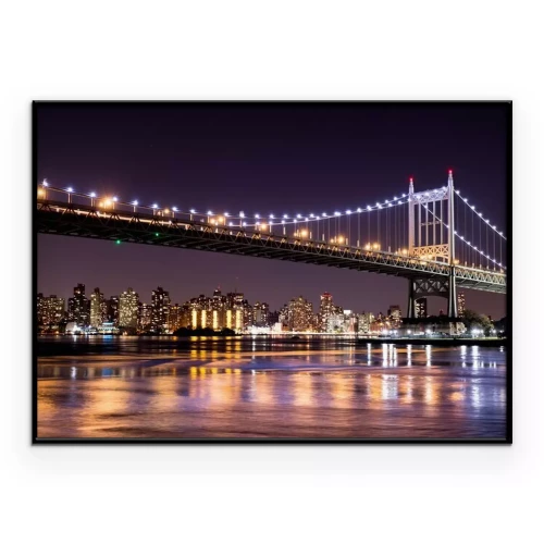 Poster Schöne Nacht von Sicht von New York City und der 59th Street Ed Koch-Brücke Blick über nach Manhattan.