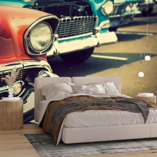Fototapete Klassische Autos in einer Reihe