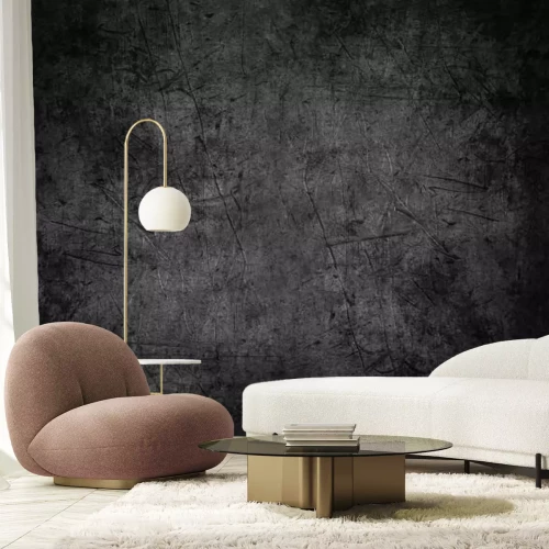 Fototapete Schwarze, zerkratzte Betonwand