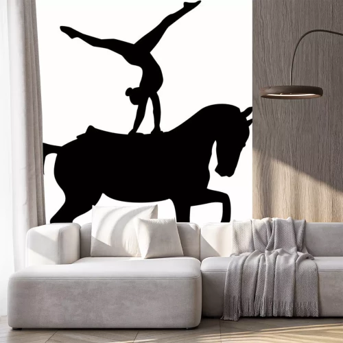 Sticker Pferd Vaulting silhouette Voltigieren