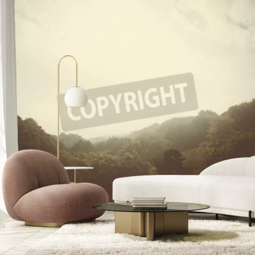 Fototapete Bewaldete berge vintage