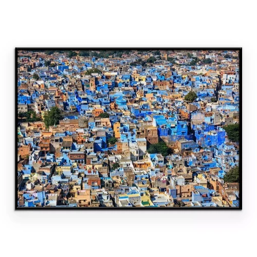 Poster Eine Stadt in Indien aus der Vogelperspektive