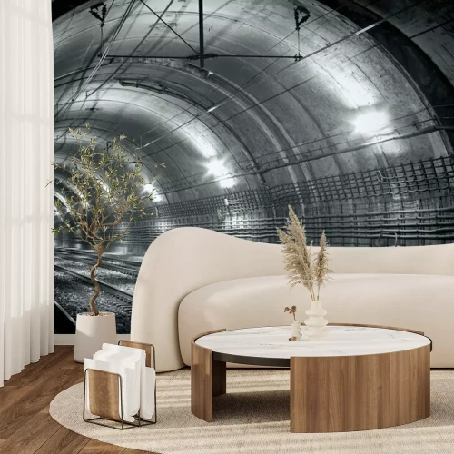 Fototapete Leere U-Bahn-Tunnel