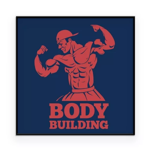 Poster Grafik eines Bodybuilders mit dem Schriftzug „Bodybuilding“