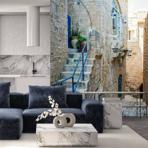 Fototapete Die arabische Stadt Jaffa mit blauen Elementen