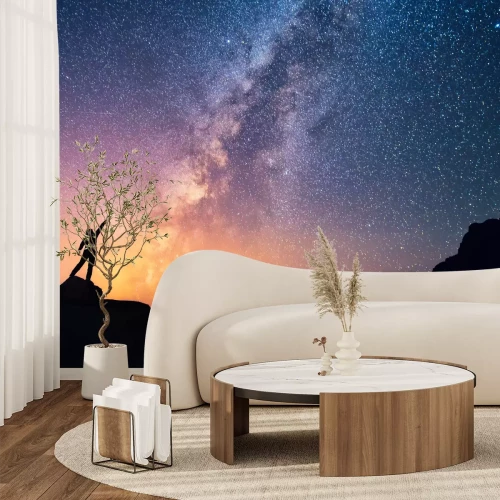 Fototapete Auf Sterne hinweisende Person