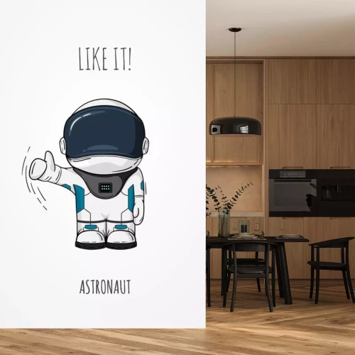 Sticker Astronaut im Raumanzug mit erhobenem Daumen