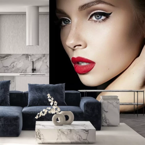 Fototapete Frau mit makellosem Make-up