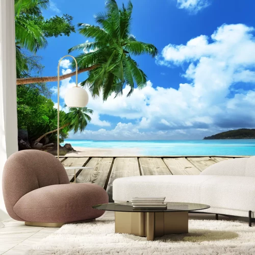 Fototapete Holzsteg und Tropen