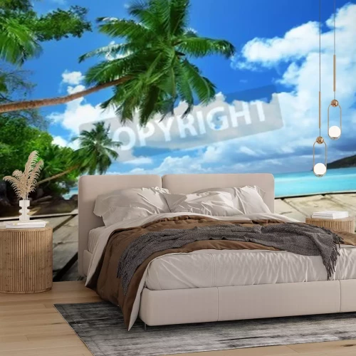 Fototapete Holzsteg und Tropen