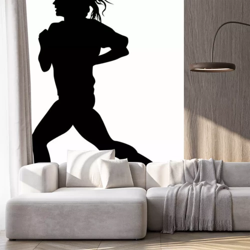 Sticker Läufer in Schwarzweiß