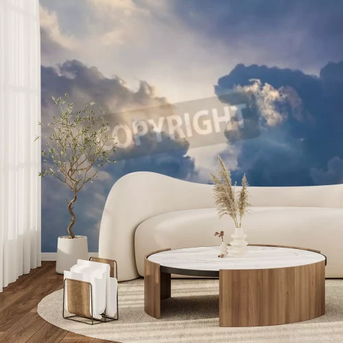 Fototapete Dunkelblauer Himmel mit Wolken