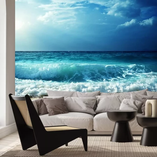 Fototapete Strand und Wellen auf den Seychellen