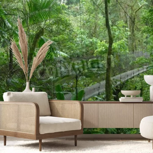 Fototapete Brücke durch den Dschungel