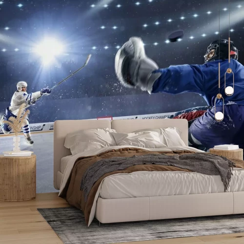 Fototapete Hockeyspieler verteidigt das Tor