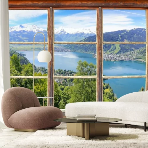 Fototapete Fensterblick Zell am See
