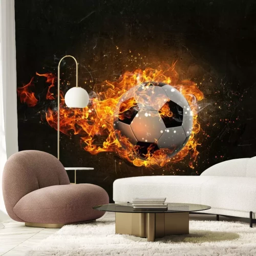 Sticker Ein brennender Fußball
