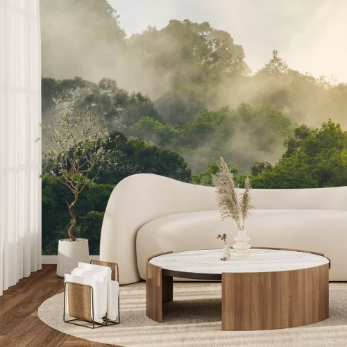 Fototapete Tropen Regenwald Nebel 3D
