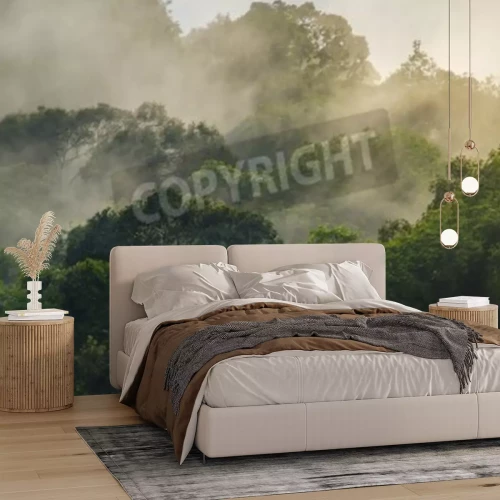 Fototapete Tropen Regenwald Nebel 3D