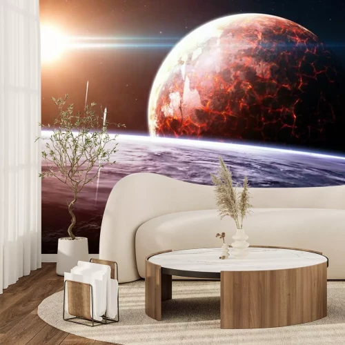 Fototapete Die Sonne und zwei Planeten