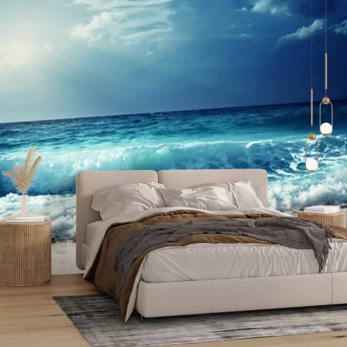 Fototapete Ein sandiger Strand an einem sonnigen Tag