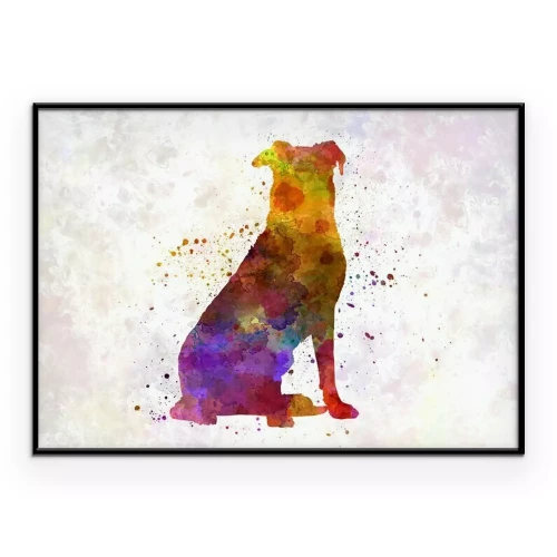 Poster Aquarell-Silhouette eines Hundes