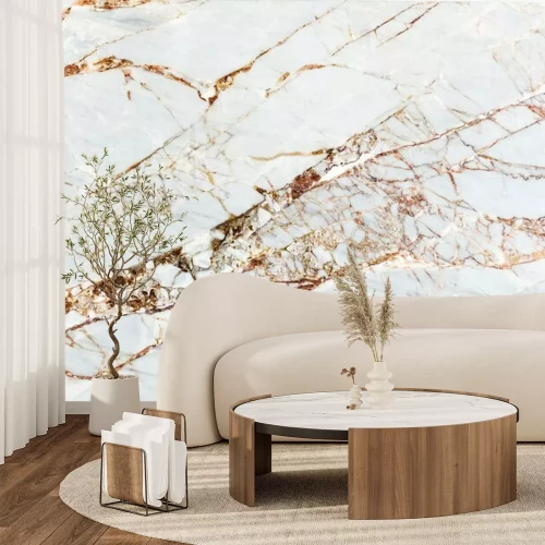 Fototapete Zerkleinerter heller Marmor