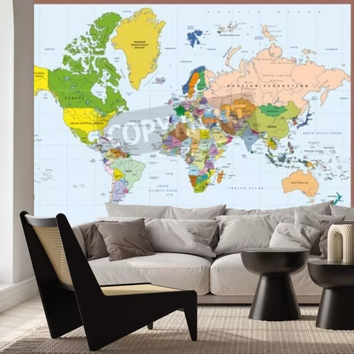 Fototapete Detaillierte Weltkarte