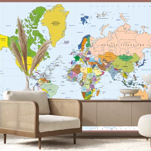 Fototapete Detaillierte Weltkarte