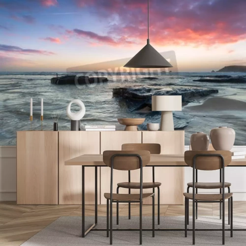 Fototapete Sonnenuntergang an der Küste von Cornwall