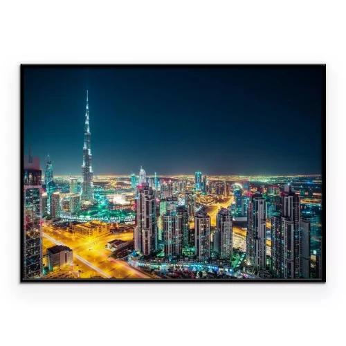 Poster Dubais moderne Wolkenkratzer bei Nacht