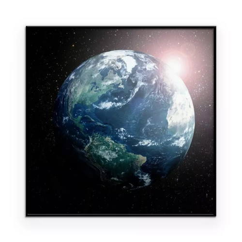 Poster Erde im Raum zeigt Europa, Asien und Afrika