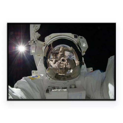 Poster Nahaufnahme eines Kosmonauten im Weltraum