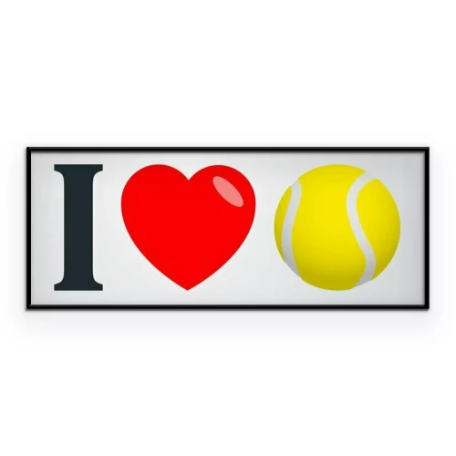 Poster Grafischer Slogan: Ich liebe Tennis