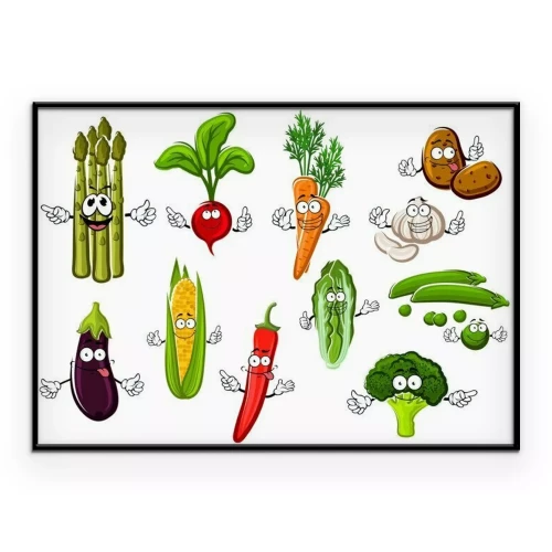 Poster Gemüseillustration im Kinderstil