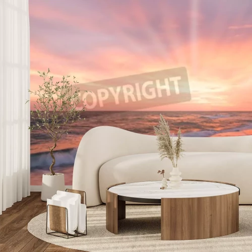 Fototapete Rosa Sonnenaufgang und Meer