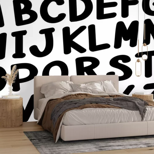 Sticker Englisch Alphabet in schwarzer Farbe