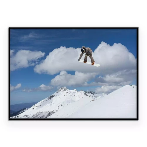 Poster Snowboard-Akrobatik in den Hochgebirgen