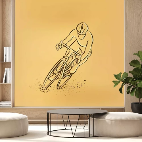 Sticker Fahrradrennen. Vorderansicht. Vector retro Zeichnung Illustration.