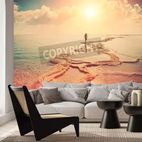 Fototapete Sonnenaufgang und Totes Meer