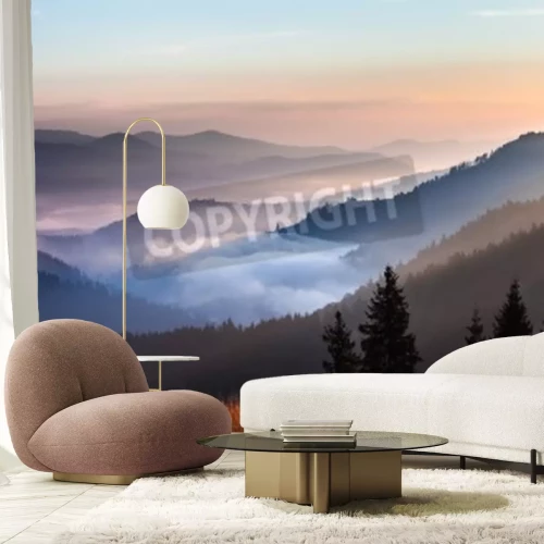 Fototapete Sonnenaufgang vom Berggipfel