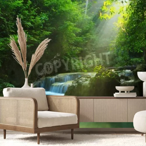 Fototapete Tropen am Wasserfall