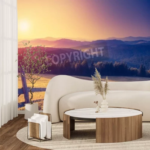 Fototapete Sonnenaufgang im Vintagestil