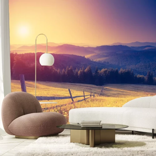 Fototapete Sonnenaufgang im Vintagestil