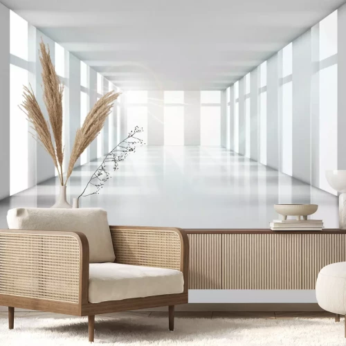 Fototapete Fenster im weißen Tunnel