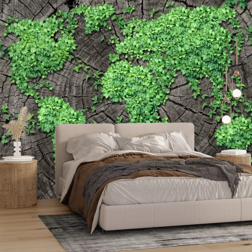 Fototapete Grüne Weltkarte