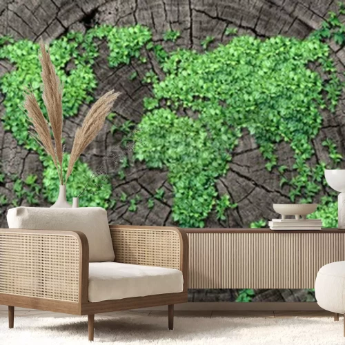 Fototapete Grüne Weltkarte